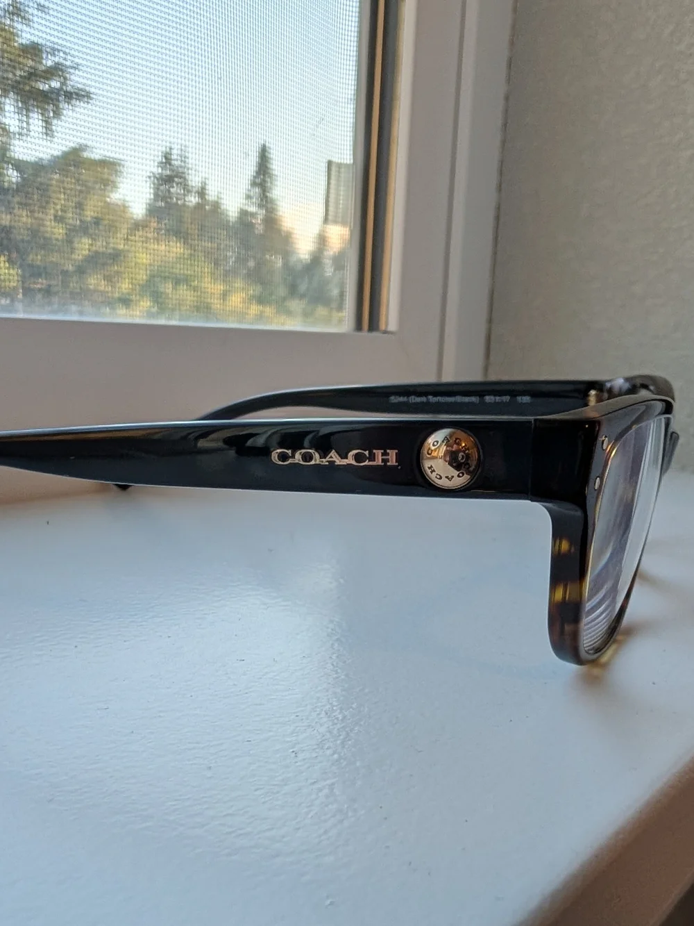 Coach Men’s Black/Gray Eyeglass Frames - Coach Logo Accent